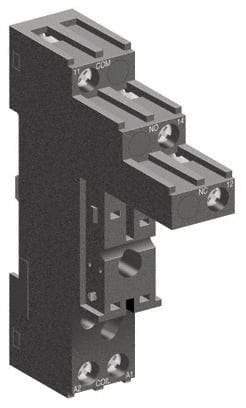 Schneider Electric - 250 VAC, 12 Amp, Flat Relay Socket - DIN Rail Mount, Panel Mount, IP20, Box Lug Separate Terminal - USA Tool & Supply