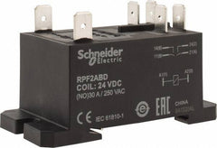 Schneider Electric - 7,500 VA Power Rating, Electromechanical Plug-in General Purpose Relay - 20 Amp at 28 VDC, 25 at 28 VDC, 30 at 250/277 VAC, 2NO, 24 VDC - USA Tool & Supply