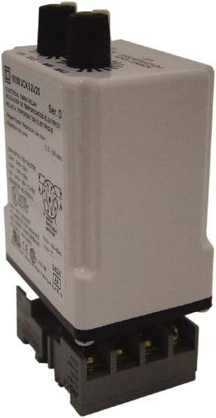 Square D - DPDT Time Delay Relay - 10 Contact Amp, 110 VDC & 120 VAC - USA Tool & Supply