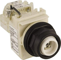 Schneider Electric - 120 V White Lens LED Pilot Light - Round Lens, Screw Clamp Connector, 54mm OAL x 42mm Wide, Vibration Resistant - USA Tool & Supply