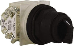Schneider Electric - 30mm Mount Hole, 3 Position, Knob and Pushbutton Operated, Selector Switch - Black, Maintained (MA), Anticorrosive, Weatherproof, Dust and Oil Resistant - USA Tool & Supply