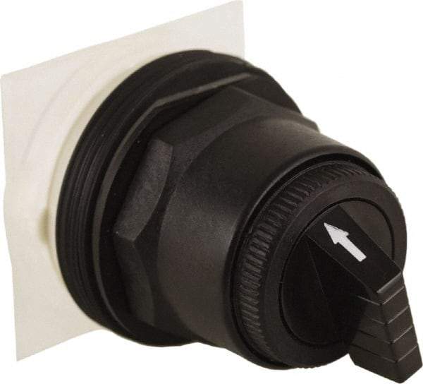 Schneider Electric - 30mm Mount Hole, 3 Position, Knob and Pushbutton Operated, Selector Switch Only - Black, Maintained (MA), without Contact Blocks, Anticorrosive, Weatherproof, Dust and Oil Resistant - USA Tool & Supply