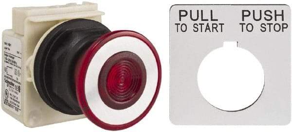 Schneider Electric - 30mm Mount Hole, Extended Straight, Pushbutton Switch Only - Maintained (MA) - USA Tool & Supply