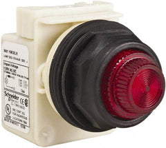Schneider Electric - 120 V Red Lens LED Indicating Light - Round Lens, Screw Clamp Connector, Corrosion Resistant, Dust Resistant, Oil Resistant - USA Tool & Supply