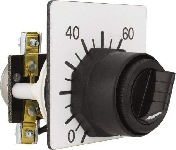 Square D - 10,000 Ohm, 30mm, 300 VAC Potentiometer - 2 Watts, Nonilluminated, Knob Operated, NEMA 4, 13 - USA Tool & Supply