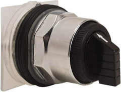 Schneider Electric - 30mm Mount Hole, 3 Position, Knob and Pushbutton Operated, Selector Switch Only - Black, Momentary (MO), without Contact Blocks, Weatherproof and Dust and Oil Resistant - USA Tool & Supply