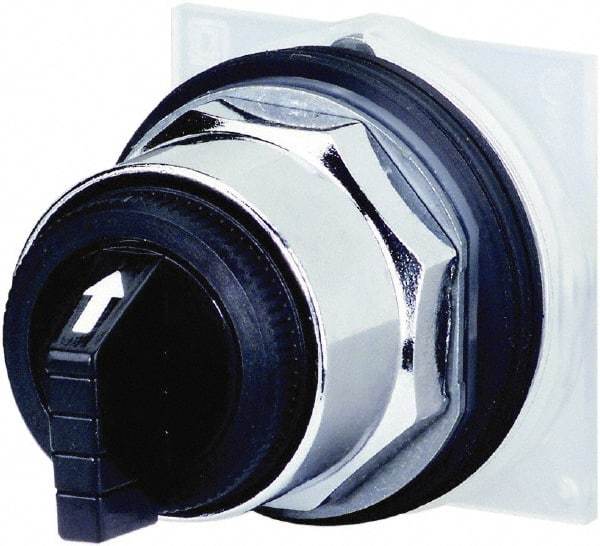 Schneider Electric - 30mm Mount Hole, 3 Position, Knob and Pushbutton Operated, Selector Switch Only - Black, Maintained (MA), without Contact Blocks, Weatherproof and Dust and Oil Resistant - USA Tool & Supply