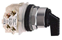 Schneider Electric - 30mm Mount Hole, 3 Position, Handle Operated, Selector Switch Only - Momentary (MO), without Contact Blocks, Shock and Vibration Resistant - USA Tool & Supply