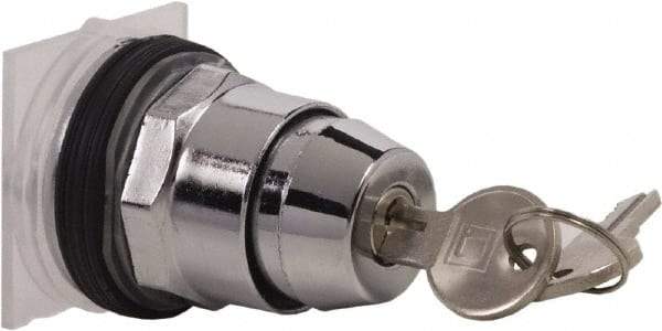 Schneider Electric - 1.18 Inch Mount Hole, 2 Position, Knob and Pushbutton Operated, Selector Switch Only - Black, Maintained (MA), without Contact Blocks, Weatherproof and Dust and Oil Resistant - USA Tool & Supply