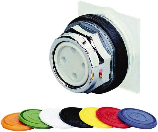 Schneider Electric - 30mm Mount Hole, Flush, Pushbutton Switch - Round, Multicolor Pushbutton, Momentary (MO) - USA Tool & Supply