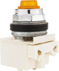Schneider Electric - 28 V Amber Lens Indicating Light - Screw Clamp Connector - USA Tool & Supply