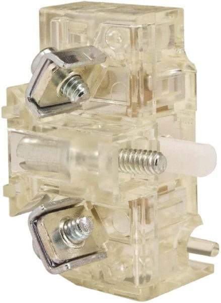 Schneider Electric - 10 Amp, Electrical Switch Contact Block - 600 Volt, Screw and Solder Terminal, 30mm Hole - USA Tool & Supply
