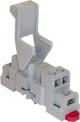 Square D - 5 Pins, 300 VAC, 15 Amp, Spade Relay Socket - DIN Rail Mount, Panel Mount, Screw Clamp Terminal - USA Tool & Supply