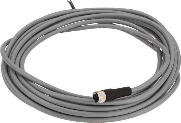 Telemecanique Sensors - 3 Amp, M8 3 Pin Female Straight Cordset Sensor and Receptacle - 60 VAC, 75 VDC, 5m Cable Length, IP67 Ingress Rating - USA Tool & Supply