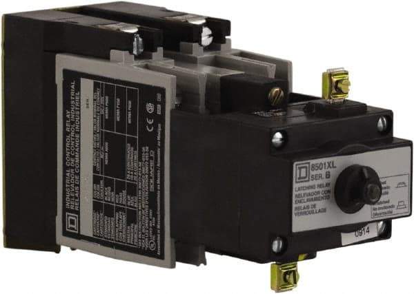 Square D - Electromechanical Screw Clamp General Purpose Relay - 10 Amp at 600 VAC, 2NO, 110 VAC at 50 Hz & 120 VAC at 60 Hz - USA Tool & Supply