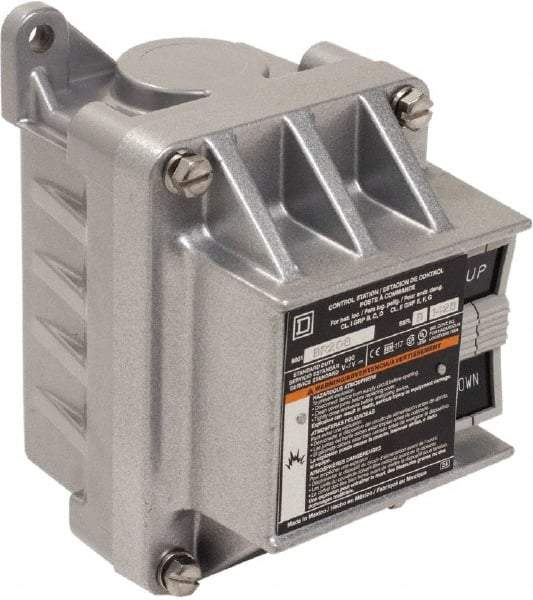 Schneider Electric - 2 Operator, Flush Pushbutton Control Station - Up (Legend), Momentary Switch, NEMA 7, 9 - USA Tool & Supply
