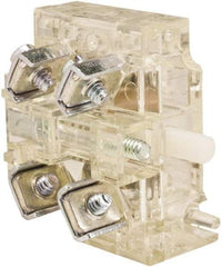 Schneider Electric - NO/NC, 10 Amp, Electrical Switch Contact Block - 600 Volt, Screw and Solder Terminal, 30mm Hole - USA Tool & Supply