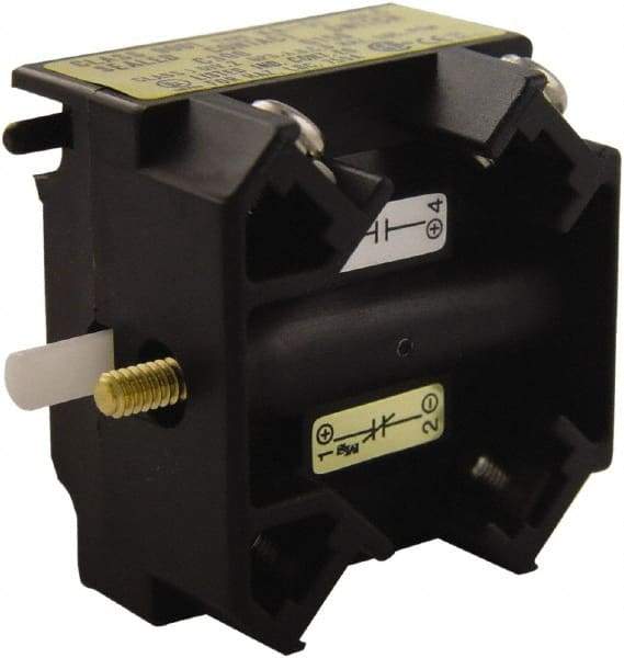 Schneider Electric - NO/NC, Multiple Amp Levels, Electrical Switch Contact Block - 125 VDC at 0.55 Amp and 240 VAC at 3 Amp, Screw Terminal, For Use with Harmony 9001K - USA Tool & Supply