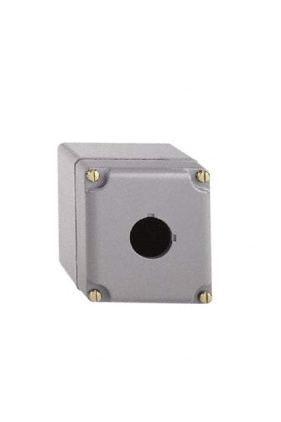 Schneider Electric - 1 Hole, 30mm Hole Diameter, Aluminum Pushbutton Switch Enclosure - 1, 3, 4, 6, 12, 13 NEMA Rated - USA Tool & Supply