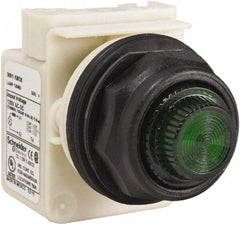 Schneider Electric - 120 V Green Lens Indicating Light - Round Lens, Screw Clamp Connector, Corrosion Resistant, Dust Resistant, Oil Resistant - USA Tool & Supply