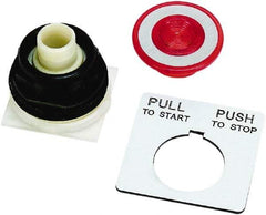 Schneider Electric - 30mm Mount Hole, Extended Straight, Pushbutton Switch Only - Red Pushbutton, Maintained (MA) - USA Tool & Supply