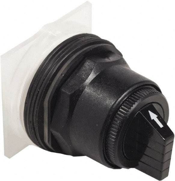 Schneider Electric - 30mm Mount Hole, 3 Position, Knob and Pushbutton Operated, Selector Switch Only - Black, Maintained (MA), without Contact Blocks, Anticorrosive, Weatherproof, Dust and Oil Resistant - USA Tool & Supply