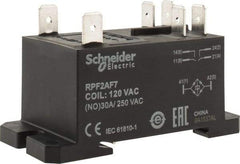 Schneider Electric - 7,500 VA Power Rating, Electromechanical Plug-in General Purpose Relay - 20 Amp at 28 VDC, 25 at 28 VDC, 30 at 250/277 VAC, 2NO, 120 VAC - USA Tool & Supply