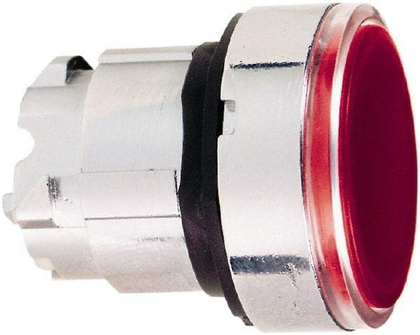 Schneider Electric - 22mm Mount Hole, Flush, Pushbutton Switch Only - Round, Red Pushbutton, Nonilluminated, Momentary (MO) - USA Tool & Supply