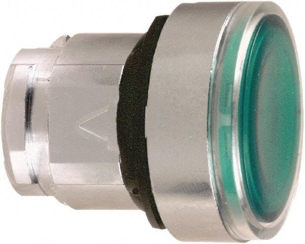 Schneider Electric - 22mm Mount Hole, Flush, Pushbutton Switch Only - Round, Green Pushbutton, Nonilluminated, Momentary (MO) - USA Tool & Supply