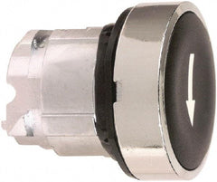Schneider Electric - 22mm Mount Hole, Flush, Pushbutton Switch Only - Round, Black Pushbutton, Nonilluminated, Momentary (MO) - USA Tool & Supply