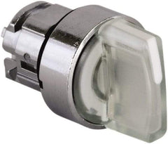 Schneider Electric - 22mm Mount Hole, 3 Position, Handle Operated, Selector Switch - White, Momentary (MO), Illuminated, Shock, Vibration and Water Resistant - USA Tool & Supply