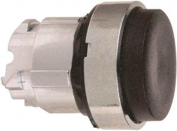 Schneider Electric - 22mm Mount Hole, Extended Straight, Pushbutton Switch Only - Round, Black Pushbutton, Nonilluminated, Momentary (MO) - USA Tool & Supply