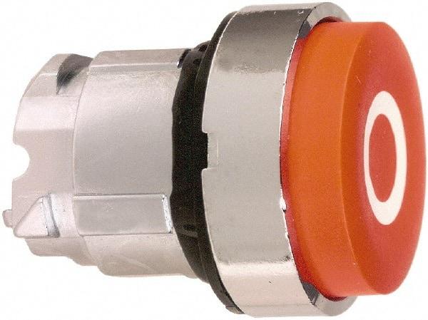 Schneider Electric - 22mm Mount Hole, Extended Straight, Pushbutton Switch Only - Round, Red Pushbutton, Nonilluminated, Momentary (MO) - USA Tool & Supply