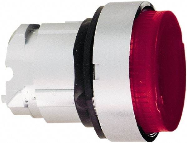 Schneider Electric - 22mm Mount Hole, Extended Straight, Pushbutton Switch Only - Round, Red Pushbutton, Nonilluminated, Momentary (MO) - USA Tool & Supply