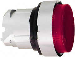 Schneider Electric - 22mm Mount Hole, Extended Straight, Pushbutton Switch Only - Round, Red Pushbutton, Nonilluminated, Momentary (MO) - USA Tool & Supply