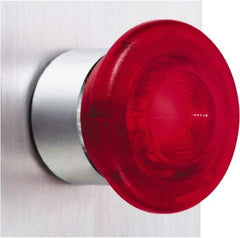 Schneider Electric - 22mm Mount Hole, Extended Mushroom Head, Pushbutton Switch Only - Round, Red Pushbutton, Illuminated, Maintained (MA) - USA Tool & Supply