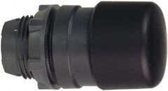 Schneider Electric - 22mm Mount Hole, Extended Mushroom Head, Pushbutton Switch Only - Round, Black Pushbutton, Nonilluminated, Momentary (MO) - USA Tool & Supply