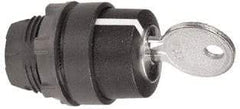 Schneider Electric - 22mm Mount Hole, 2 Position, Key Operated, Selector Switch Only - Black, Momentary (MO), Nonilluminated, Shock, Vibration and Water Resistant - USA Tool & Supply