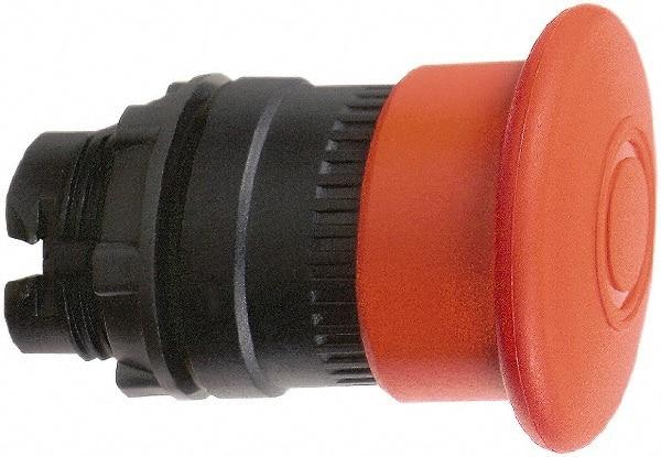 Schneider Electric - 22mm Mount Hole, Extended Mushroom Head, Pushbutton Switch Only - Round, Red Pushbutton, Illuminated, Maintained (MA), Momentary (MO) - USA Tool & Supply