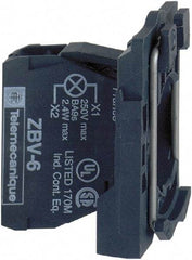 Schneider Electric - 24 VAC/VDC at 50/60 Hz Blue Lens LED Indicating Light - Screw Clamp Connector, Electromagnetic Field Resistant, Electrostatic Discharge Resistant, Vibration Resistant - USA Tool & Supply