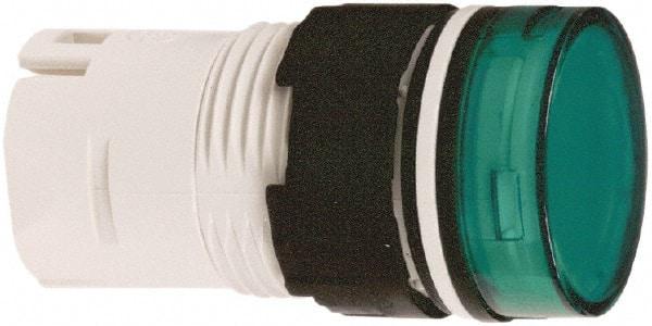 Schneider Electric - Green Lens LED Pilot Light - Round Lens, Shock Resistant, Vibration Resistant - USA Tool & Supply