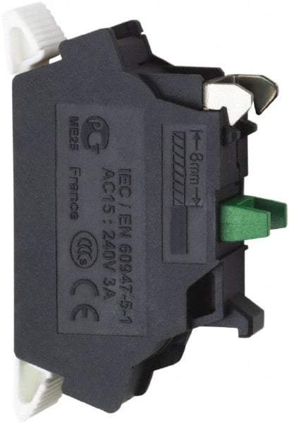 Schneider Electric - NC, Electrical Switch Contact Block - Spring Clamp Terminal - USA Tool & Supply