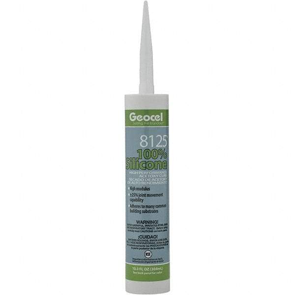 Geocel - 10.3 oz Tube White Silicone Cure Sealant - Outdoor - USA Tool & Supply