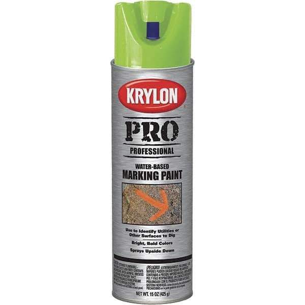 Krylon - 15 fl oz Green Marking Paint - Water Base Formula - USA Tool & Supply