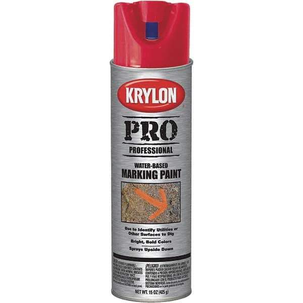 Krylon - 15 fl oz Red Marking Paint - Water Base Formula - USA Tool & Supply