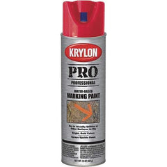 Krylon - 15 fl oz Red Marking Paint - Water Base Formula - USA Tool & Supply