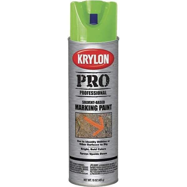 Krylon - 15 fl oz Green Marking Paint - Solvent Base Formula - USA Tool & Supply