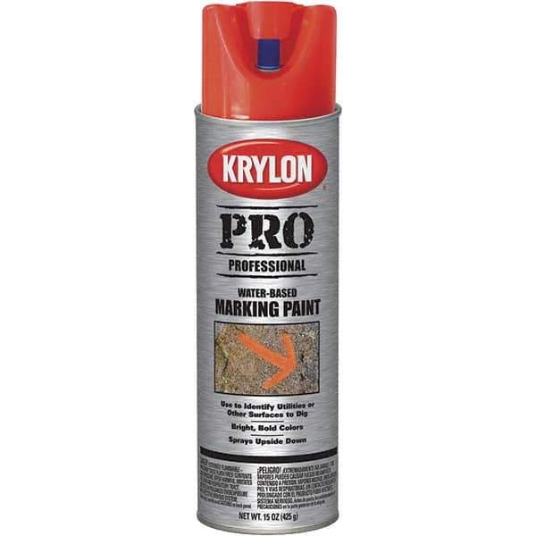 Krylon - 15 fl oz Red/Orange Marking Paint - Water Base Formula - USA Tool & Supply