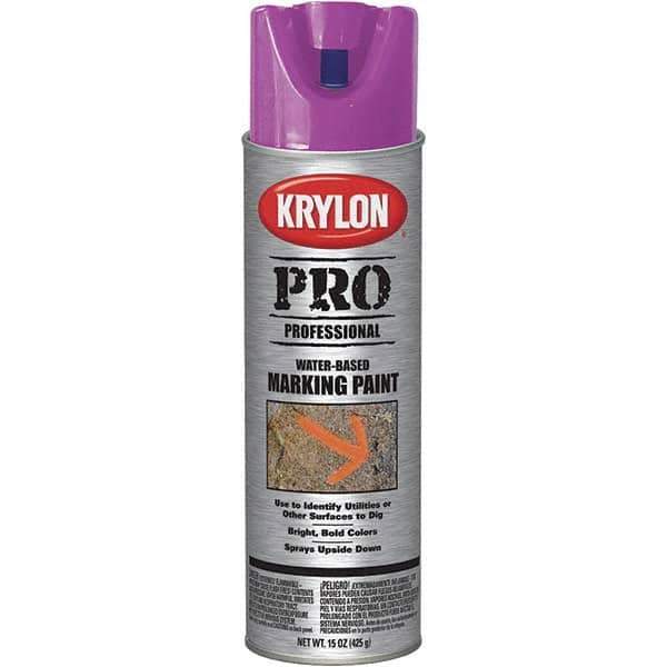 Krylon - 15 fl oz Purple Marking Paint - Water Base Formula - USA Tool & Supply