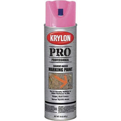 Krylon - 15 fl oz Pink Marking Paint - Solvent Base Formula - USA Tool & Supply